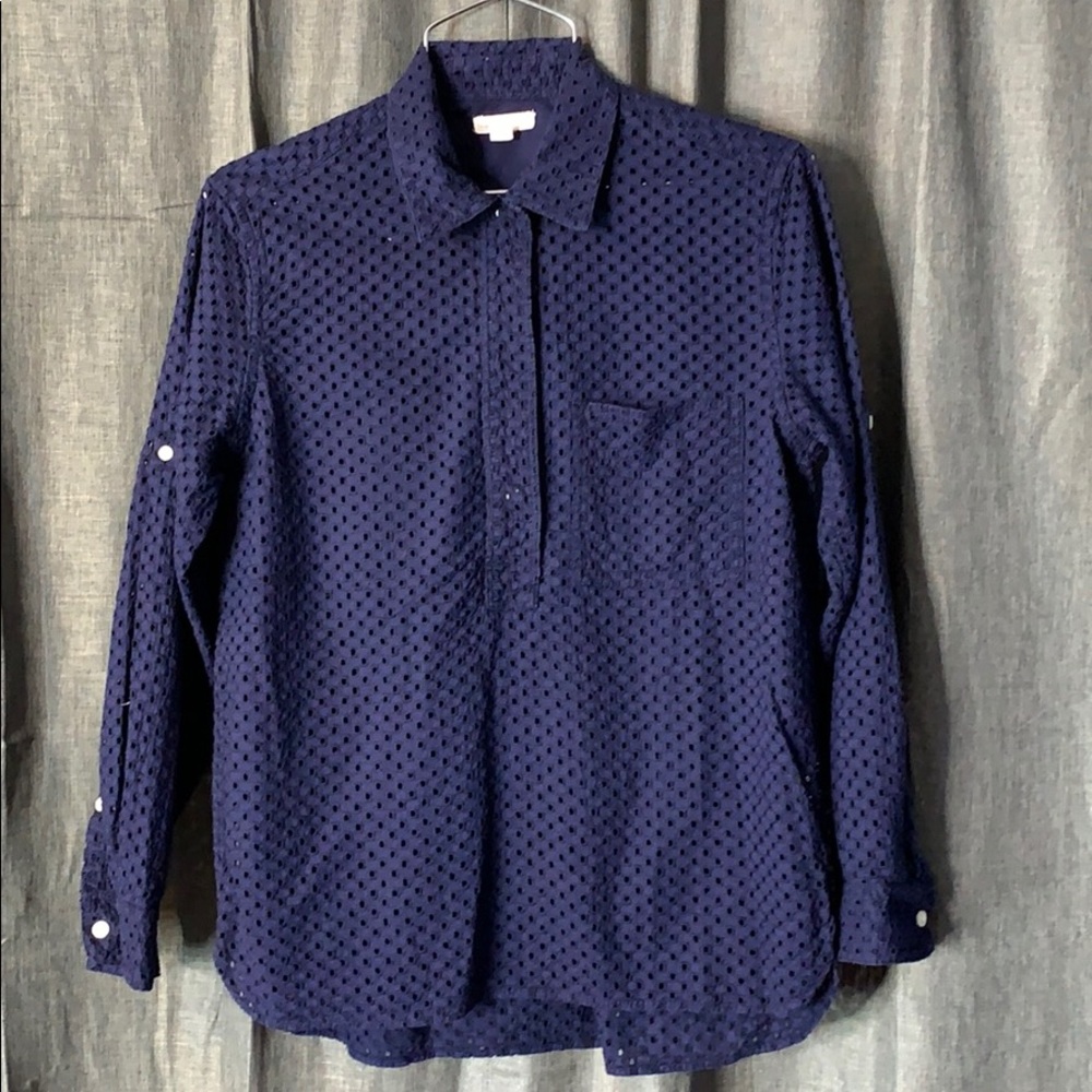 GAP Designed & Crafted Eyelet Popover Shirt Sz XS
